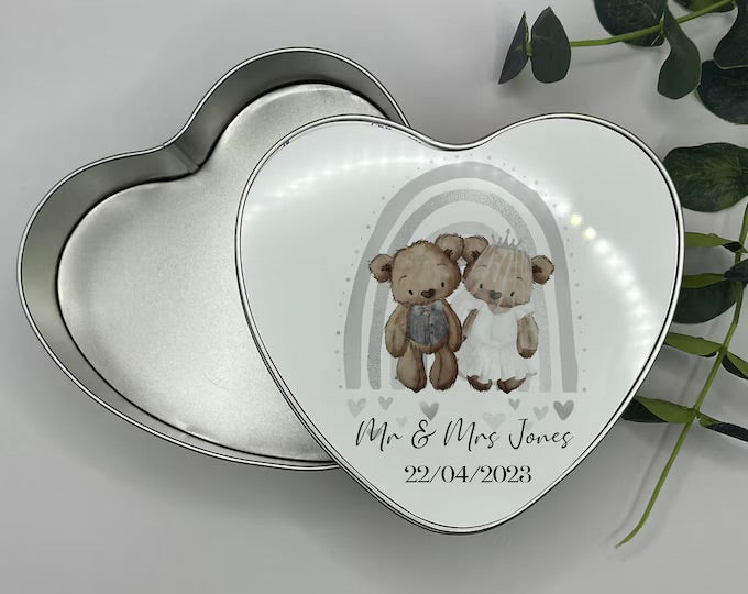 Heart shaped storage tin