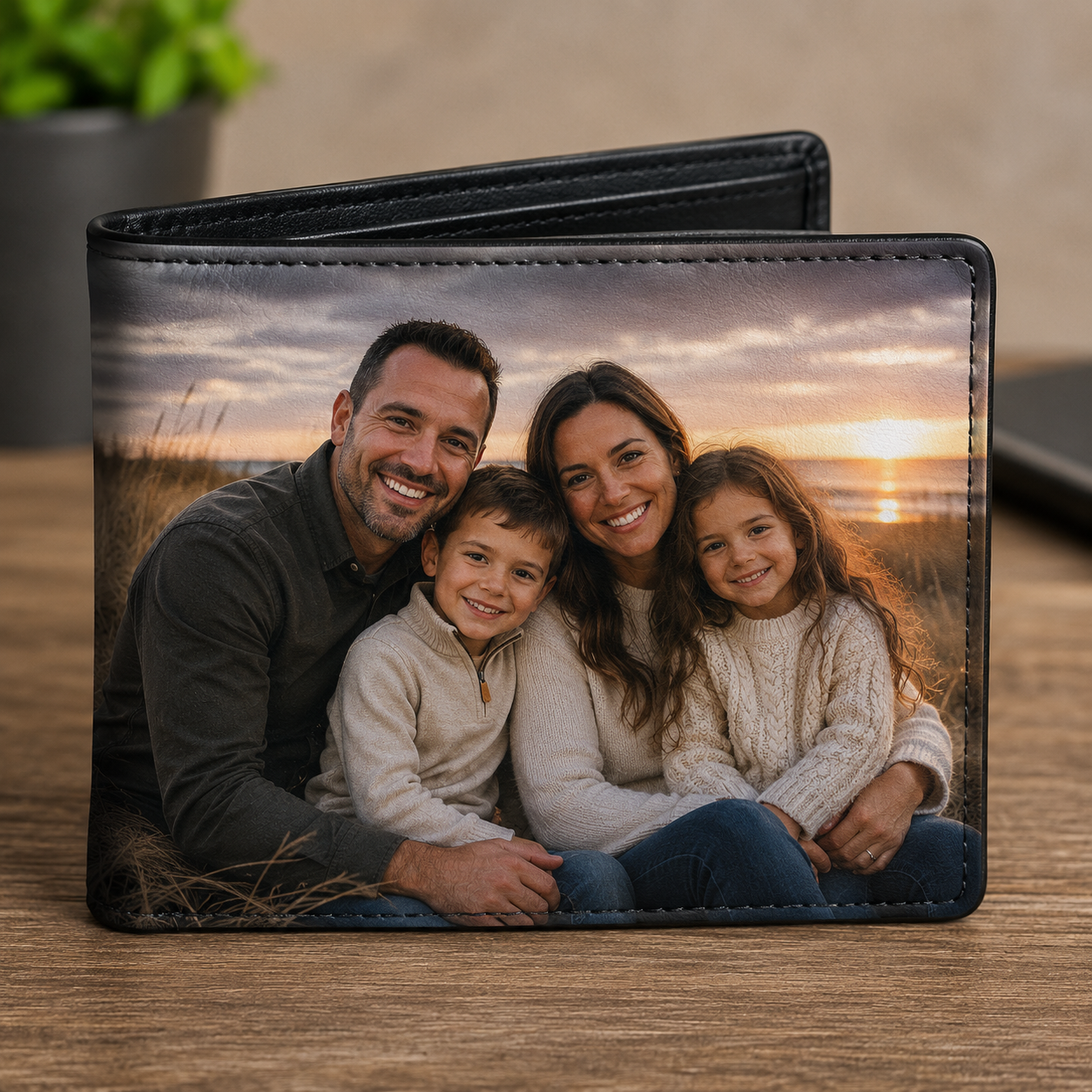 Black faux leather wallets