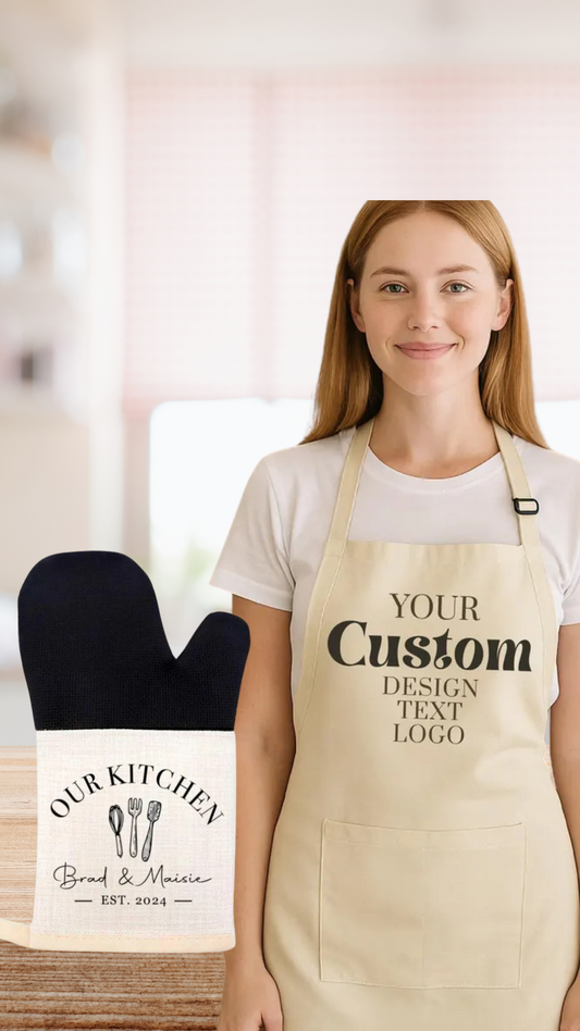 Apron & oven glove set.
