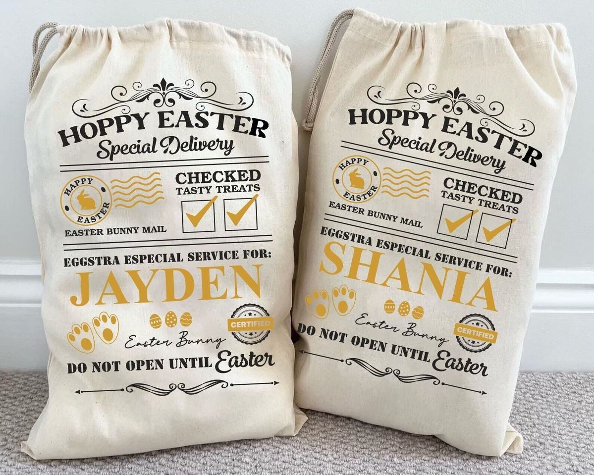 Personalised Easter bunny sacks