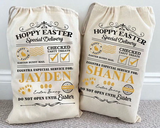 Personalised Easter bunny sacks