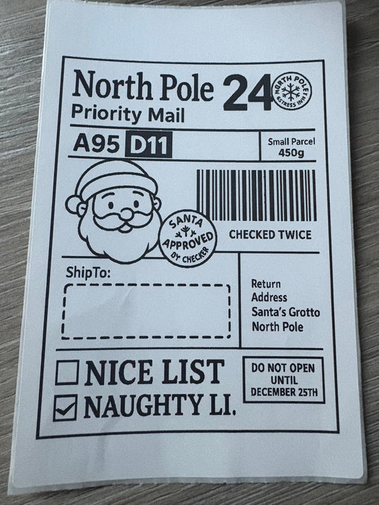 Personalised North Pole delivery labels
