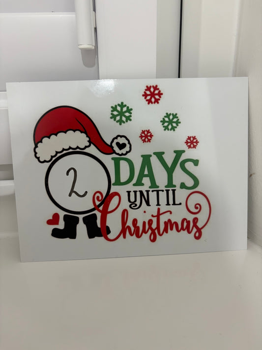 Count down to Christmas sign
