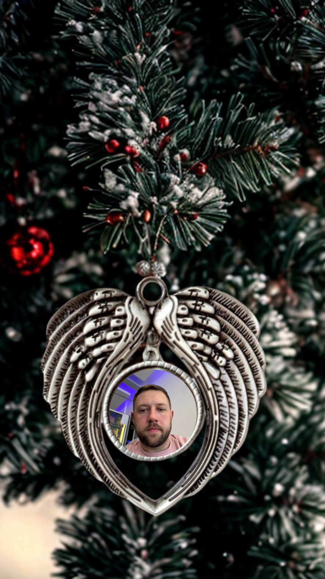 Angel wings Christmas ornament