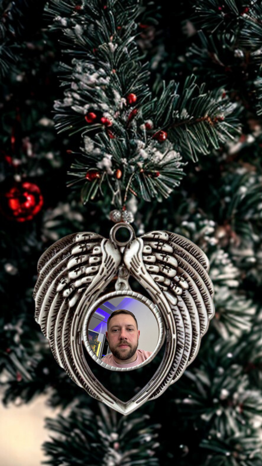 Angel wings Christmas ornament
