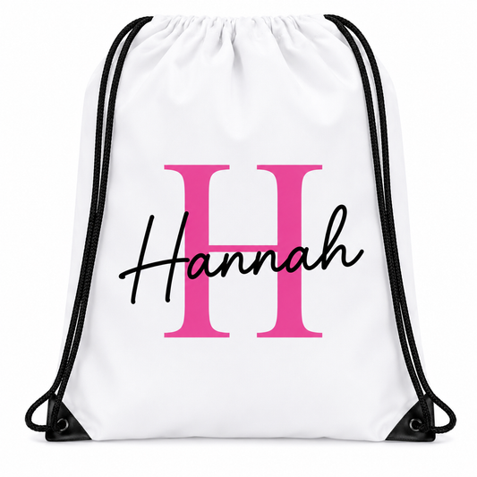 Personalised drawstring bag