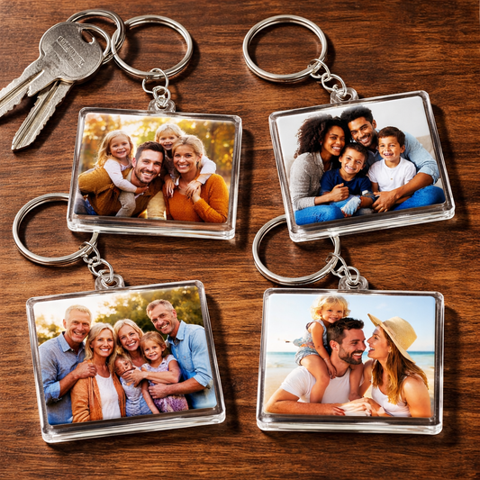 4 x Wood keyrings