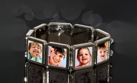 9 photo silver bracelet
